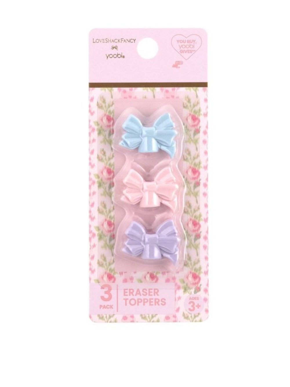 LoveShackFancy x target Bow Eraser Toppers (3-Pack) New